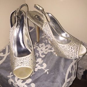 Silver studded high heels