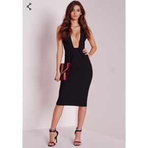 Sleeveless Plunge Bodycon Dress