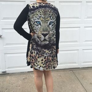 Leopard Waterfall Cardigan