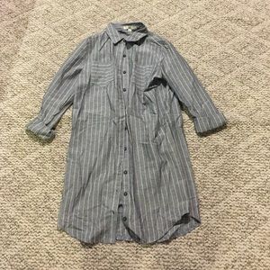 Collared button shirt dress