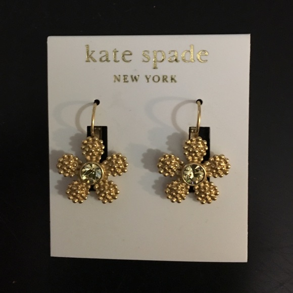 Kate spade- gold flower earrings-NWT