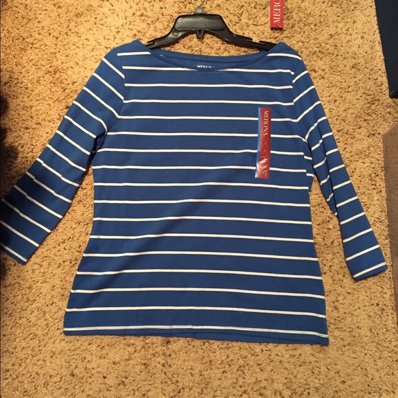 Boat neck 3 quarter length tshirt - brand new