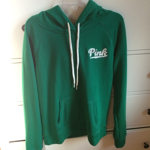 VS PINK green hooded sweatshirt