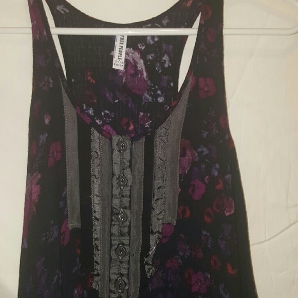 Free People Ruffled Purple and Pink Tank