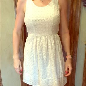 Cotton dress with cut outs
