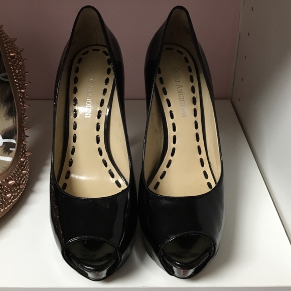 Enzo Angiolini Black Patten Heels
