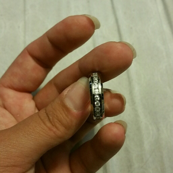 CZ silver ring. Stones go all the way around