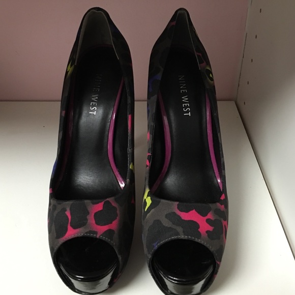 Nine West Neon Leopard Heels