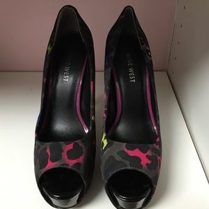 Nine West Neon Leopard Heels