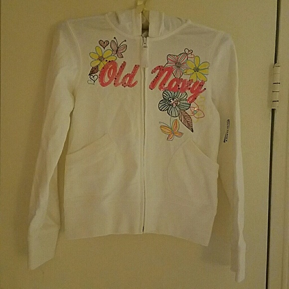 Girls NWT White Sweatshirt from Old Navy SZ 8