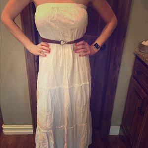 White maxi eyelet dress