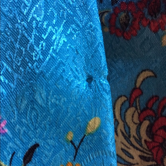 Vintage Japanese Turquoise Kimono Robe S - Picture 4 of 4