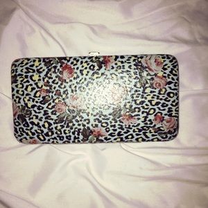 Turquoise leopard print wallet
