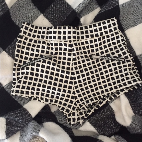 Sparkle and fade checkered shorts