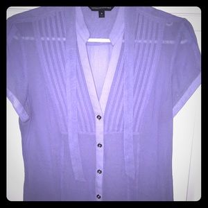 Sheer Lavender Button Up Blouse
