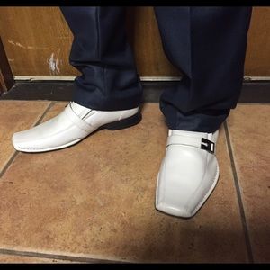 Men's white dress shoes