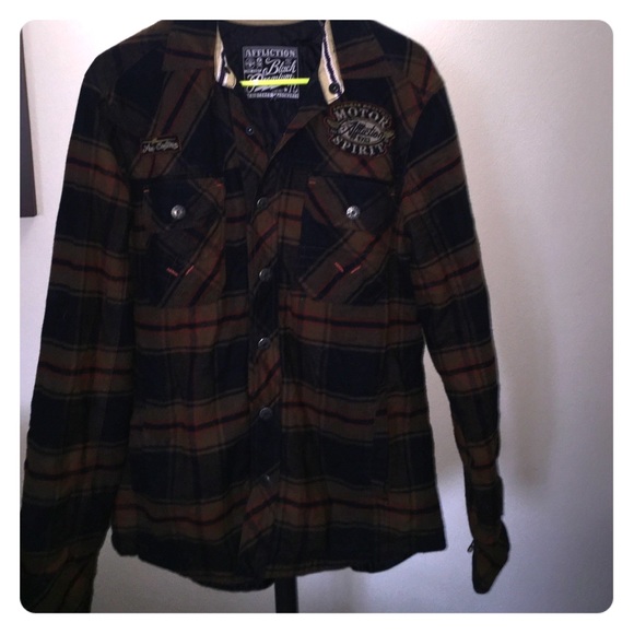 Affliction men long sleeve flannel