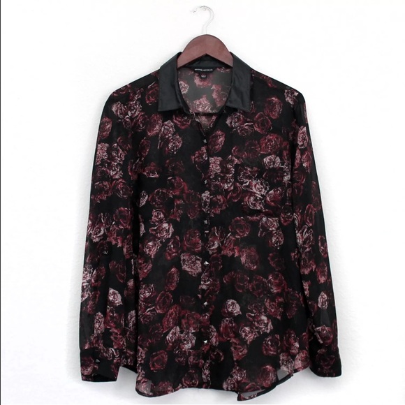 rock & republic • floral faux leather top