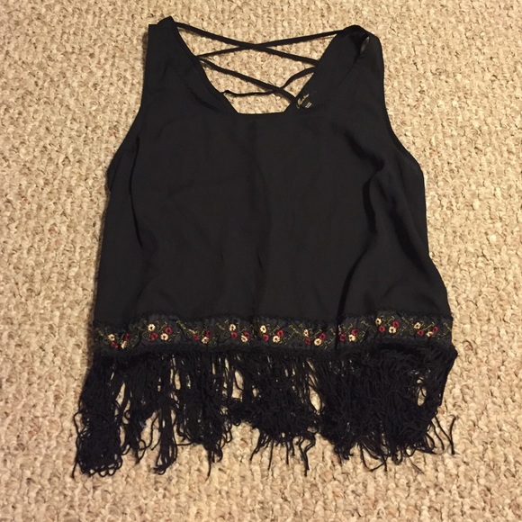 Black shear crop top size XL