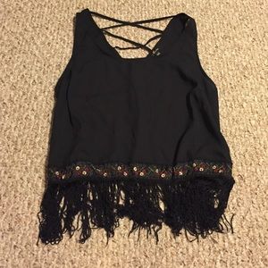 Black shear crop top size XL