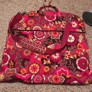 Maroon and pink Vera Bradley garment bag