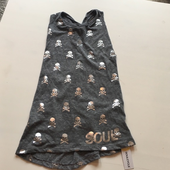 SoulCycle Brand New Gray Skull Top