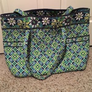 Green and blue very Bradley super tote