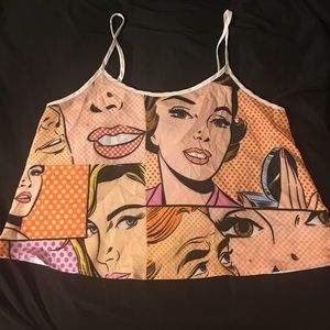Pop art print tank top