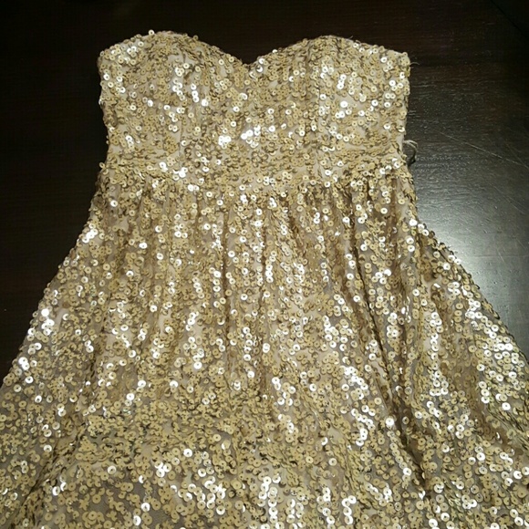 Gold Sequin Party Dress