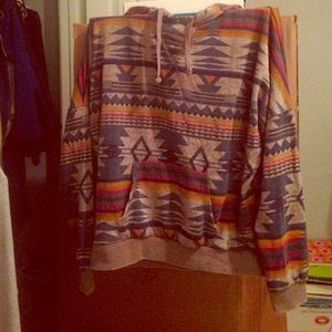 Multi-colored Aztec hoodie