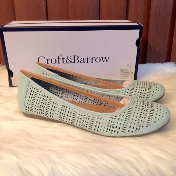 Croft & Barrow Chop-Out Ballet Flats light blue