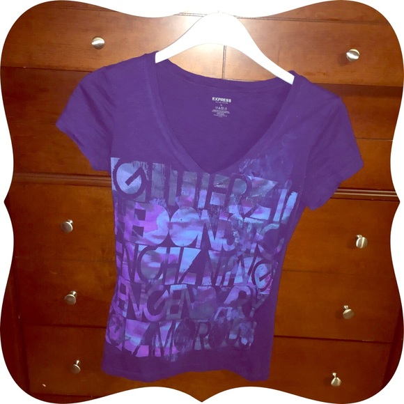Express purple V neck tee shirt