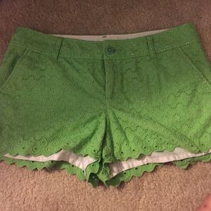 Shorts by lily Pulitzer green with eyelites
