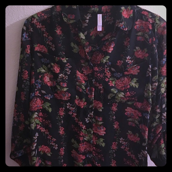 Floral design high low blouse - Picture 1 of 4