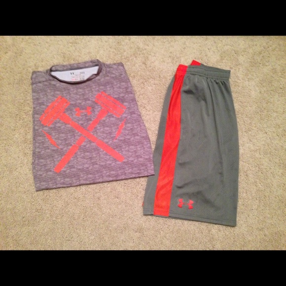 Under Armour boys size Large. Shorts and shirt.