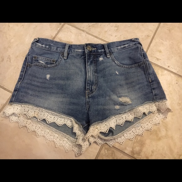 Free people fringe trim shorts