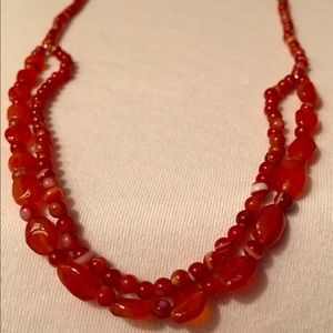 Carnelian Necklace with a Sterling Silver Clasp