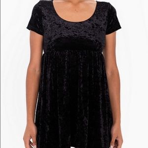 American Apparel black velvet babydoll dress