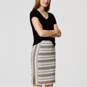 Loft Mosaic Stripe Pencil Skirt