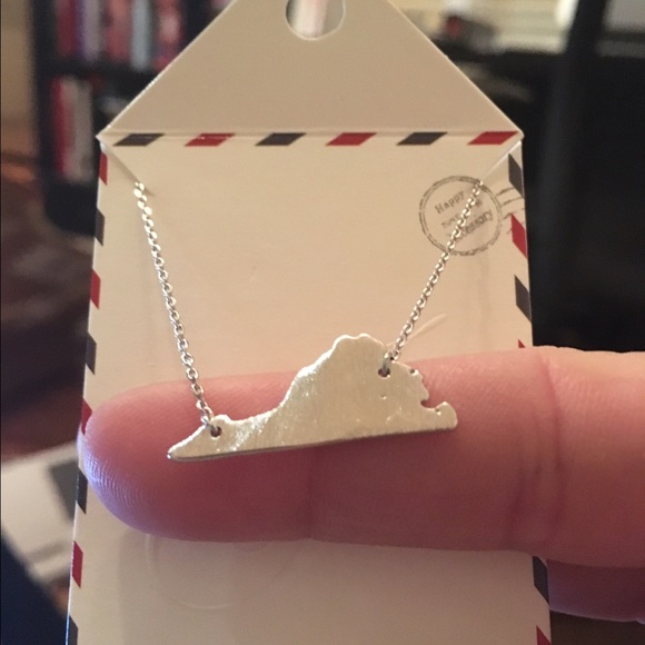 Boutique Jewelry - Dainty Silver Virginia State Necklace