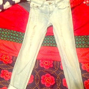 Bleached ripped jeans