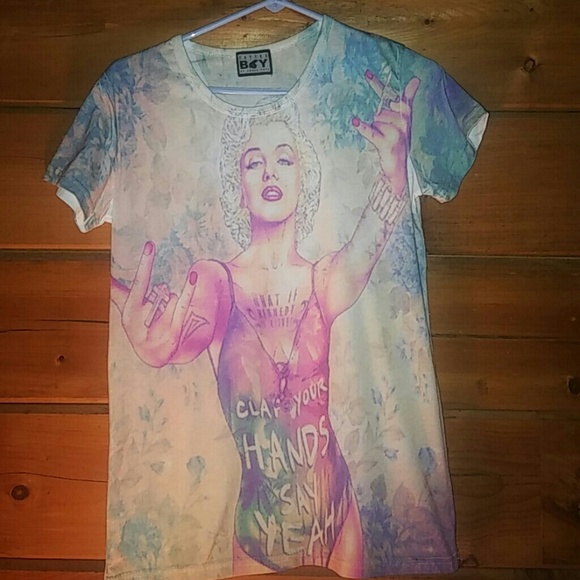 Tatooed Marilyn Monroe multi colored T-shirt