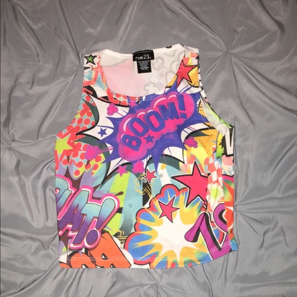 Graffiti print crop top.