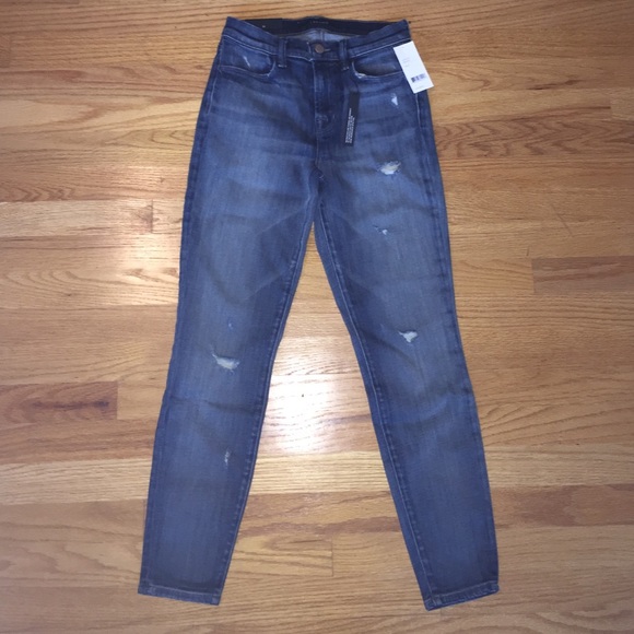 J Brand Alana high-rise cropped destructed jeans