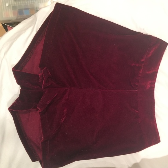 High waisted velvet shorts