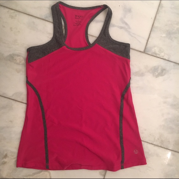 Pink and gray racerback tank