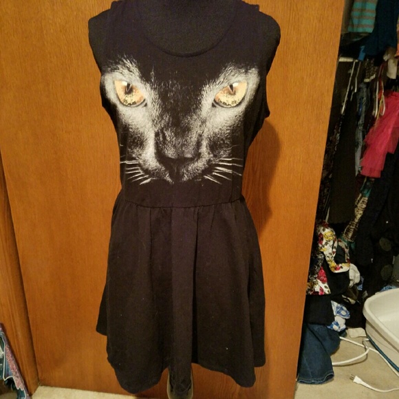 Black cat dress