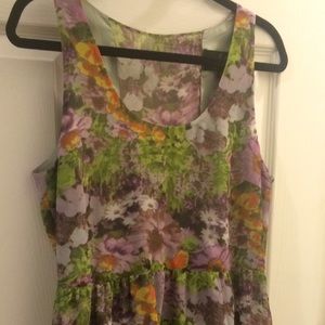 Floral dress with sheer back with slight train
