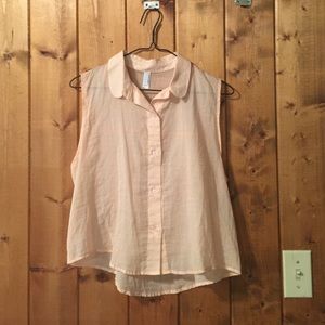 American Apparel pale pink button up tank top