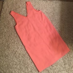 coral scalloped dress
